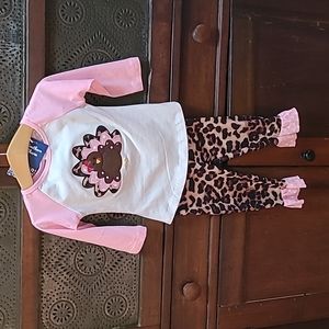 Girls Outfit Size 12-18 Months 6-7 Years Thanksgiving Holiday NWT Leopard